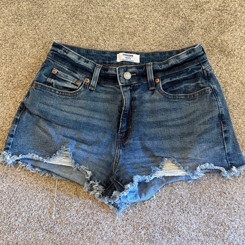 Distressed Denim Shorts